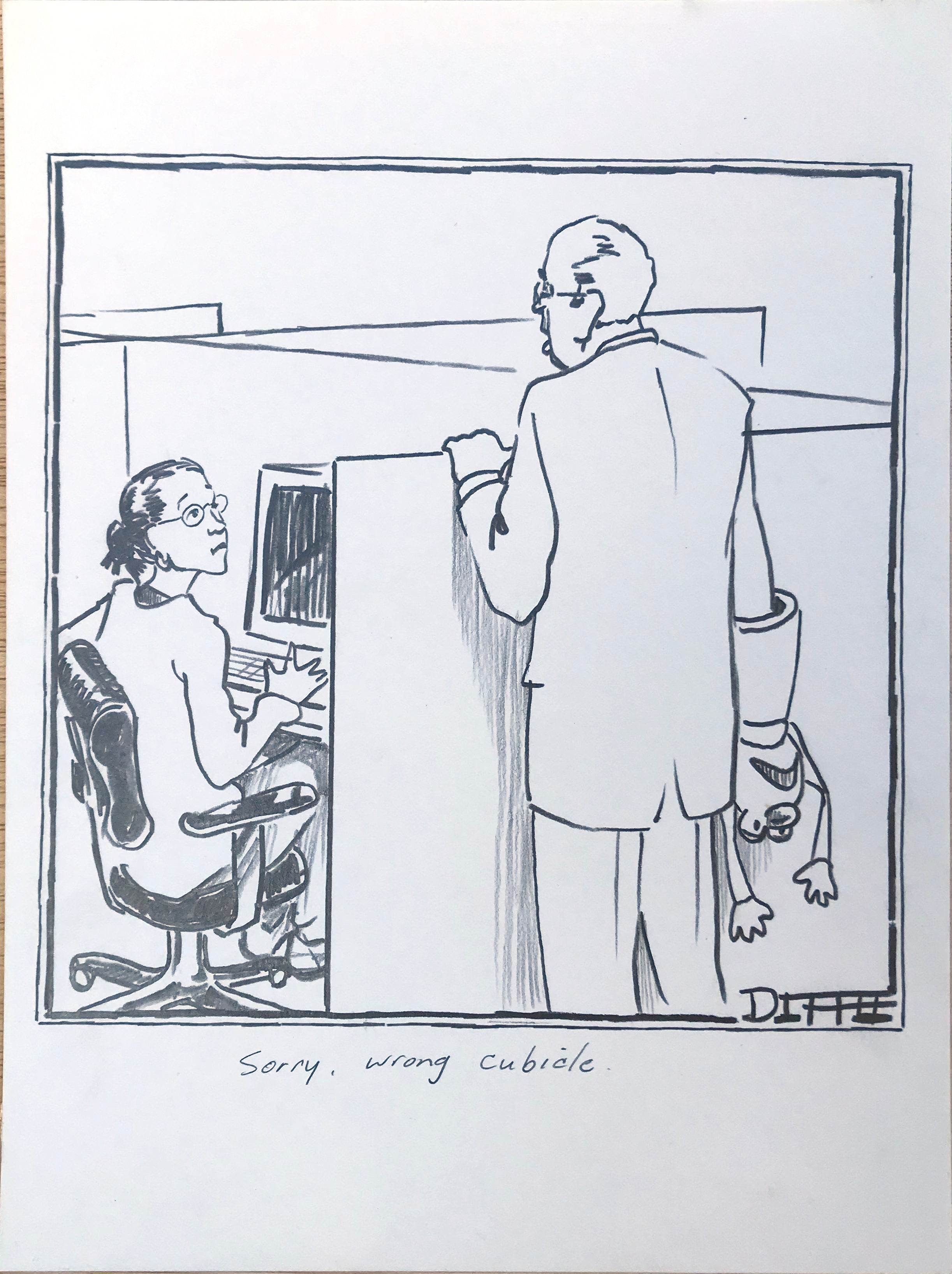 Wrong Cubical | Original And Unique New Yorker Magazine Cartoon Art ...